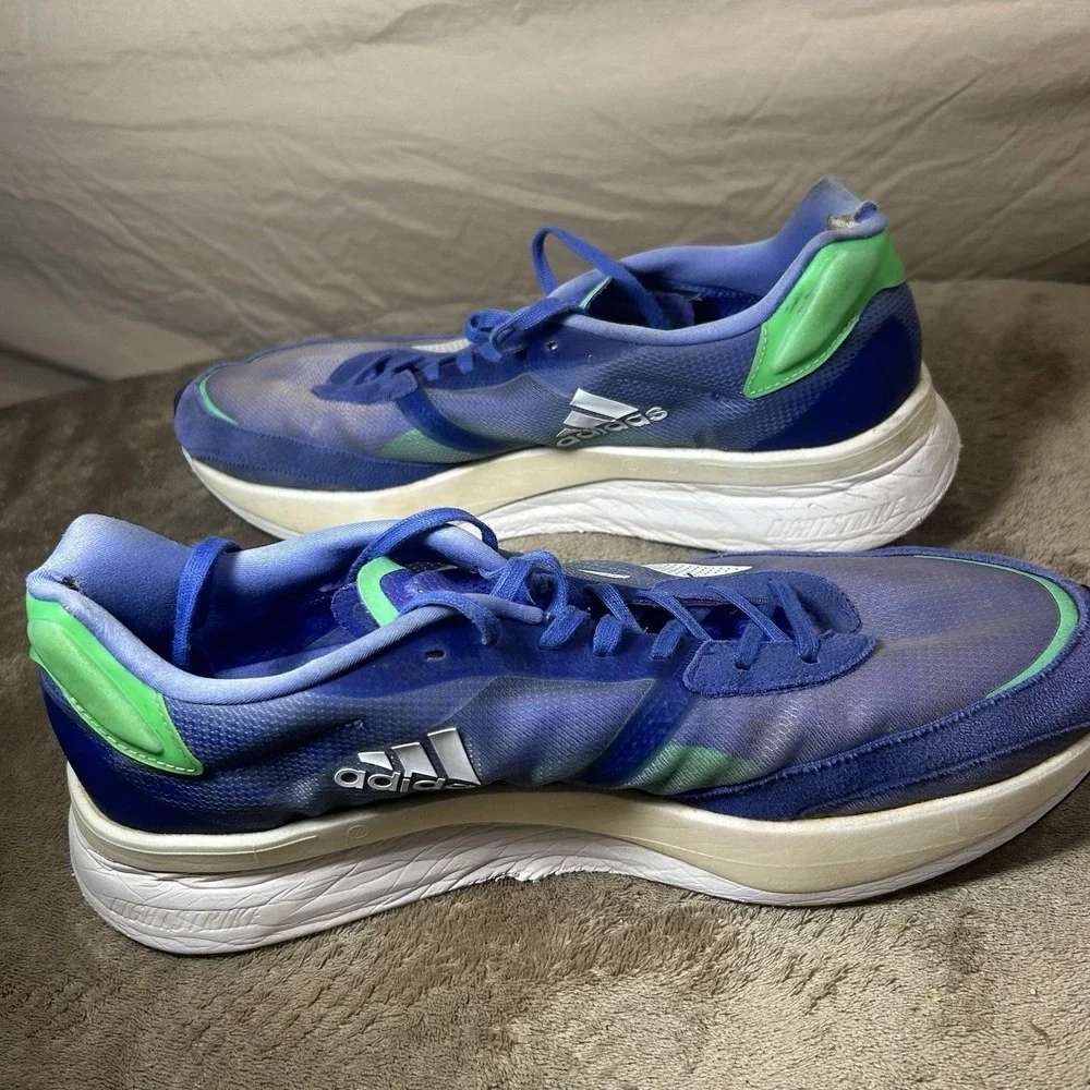 Adidas Adizero Boston 10 Blue Green Running Shoes Sneakers Mens